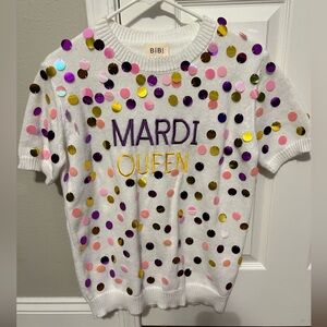 Like New - Cute & Festive Women’s Mardi Gras Sweater - Size Small - Worn Once